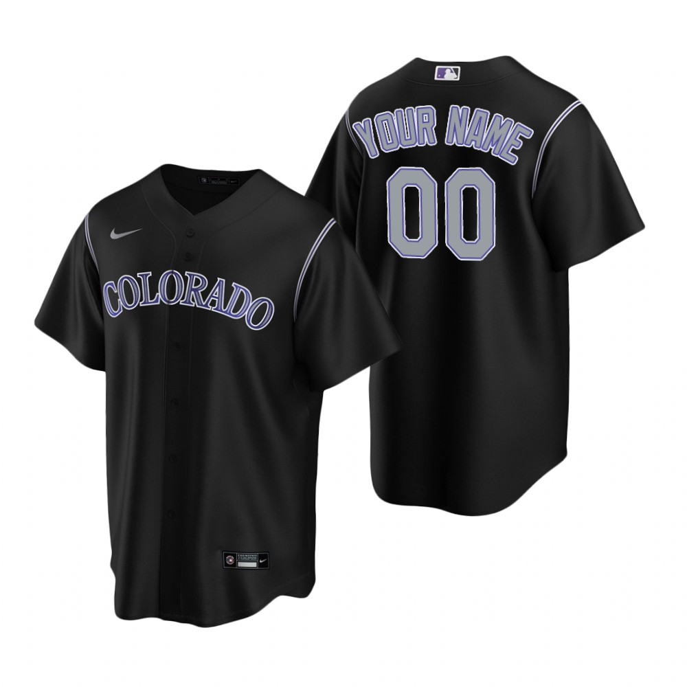 Men's Colorado Rockies Custom Nike Black Stitched MLB Cool Base Jersey