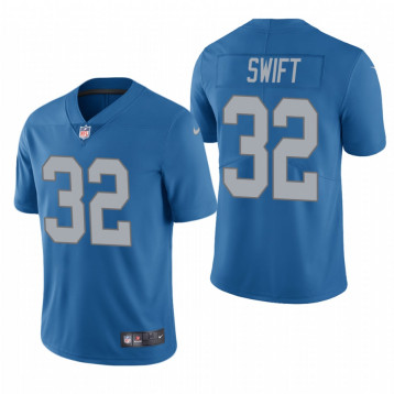 Men's D'Andre Swift #32 Detroit Lions Blue 2020 NFL Draft Throwback Vapor Limited Jersey