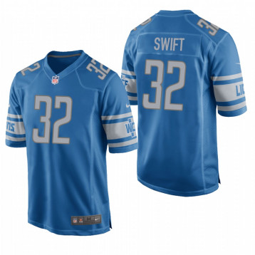 Men's D'Andre Swift #32 Lions Blue 2020 NFL Draft Game Jersey