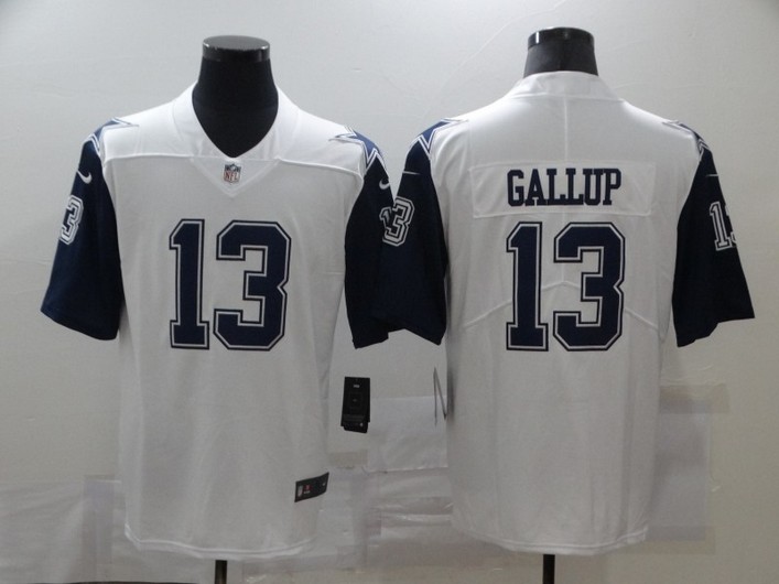Men's Dallas Cowboys #13 Michael Gallup White 2016 Color Rush Stitched NFL Nike Limited Jersey