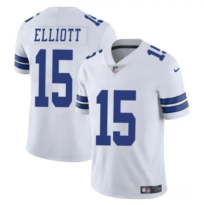 Men's Dallas Cowboys #15 Ezekiel Elliott White Vapor Untouchable Limited Football Stitched Jersey