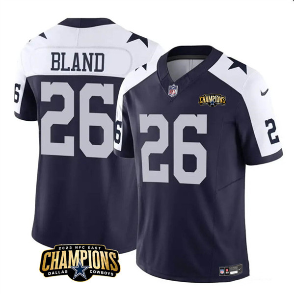 Men's Dallas Cowboys #26 DaRon Bland Navy White 2023 F.U.S.E. NFC East Champions Patch Football Stitched Jersey