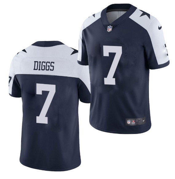 Men's Dallas Cowboys #7 Trevon Diggs 2021 Navy Thanksgiving Limited Stitched Jersey