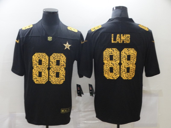 Men's Dallas Cowboys #88 CeeDee Lamb 2020 Black Leopard Print Fashion Limited Football Stitched Jersey