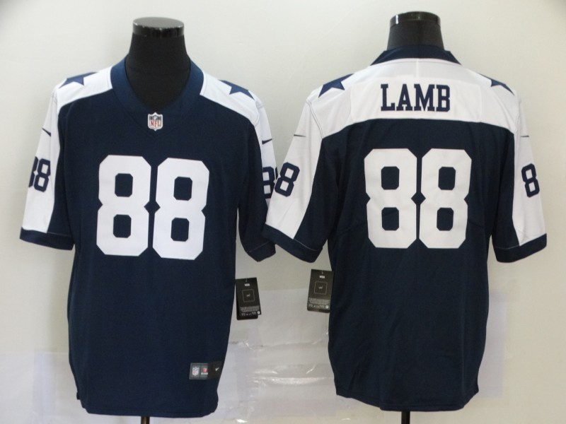 Men's Dallas Cowboys #88 CeeDee Lamb Blue Thanksgiving 2020 NEW Vapor Untouchable Stitched NFL Nike Limited Jersey