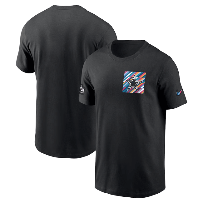 Men's Dallas Cowboys Black 2023 Crucial Catch Sideline Tri-Blend T-Shirt