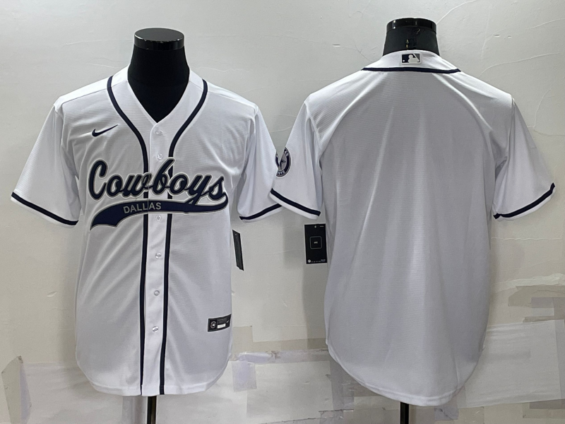 Men's Dallas Cowboys Blank White Stitched MLB Cool Base Nike Baseball Jersey