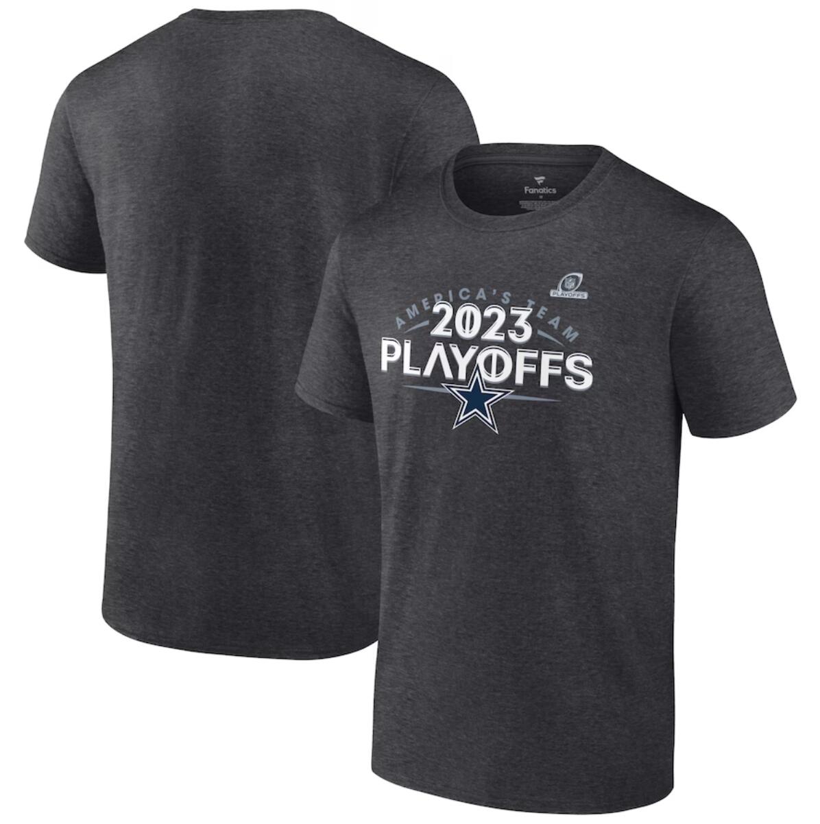 Men's Dallas Cowboys Heather Charcoal 2023 Playoffs T-Shirt