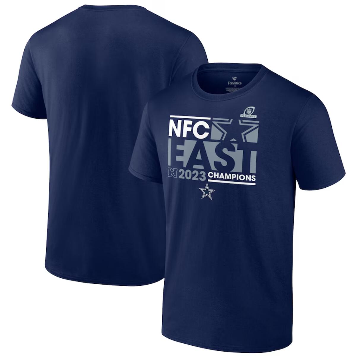 Men's Dallas Cowboys Navy 2023 NFC East Division Champions Conquer T-Shirt