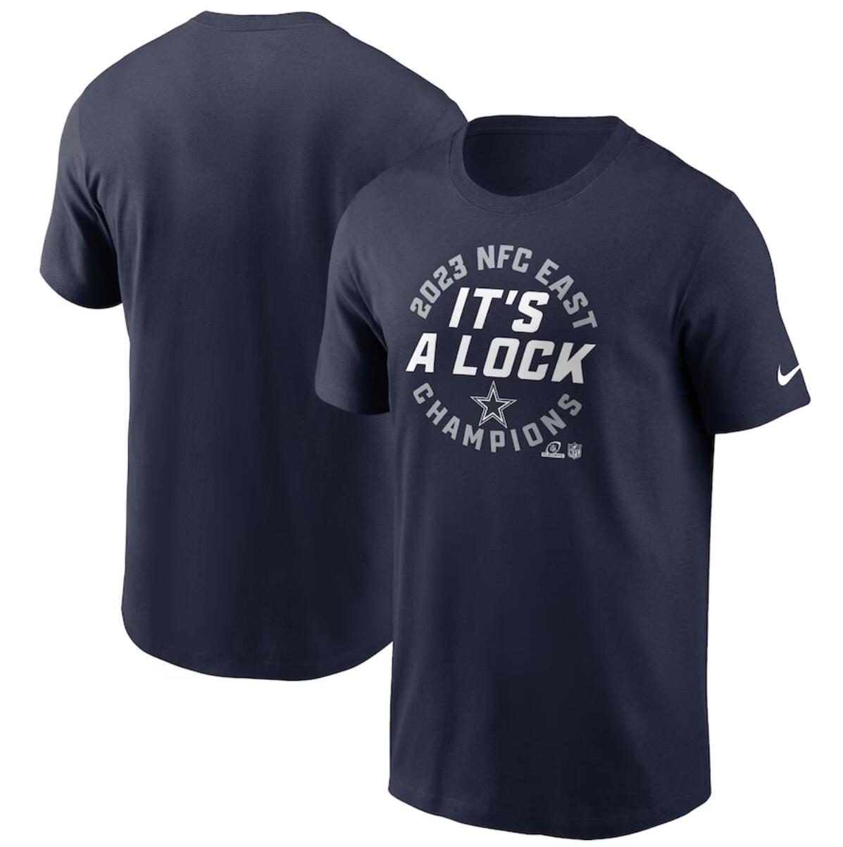Men's Dallas Cowboys Navy 2023 NFC East Division Champions Locker Room Trophy Collection T-Shirt