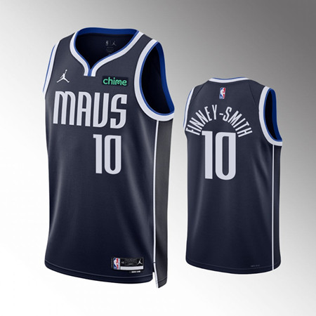 Men's Dallas Mavericks #10 Dorian Finney-Smith Navy Statement Edition Stitched
