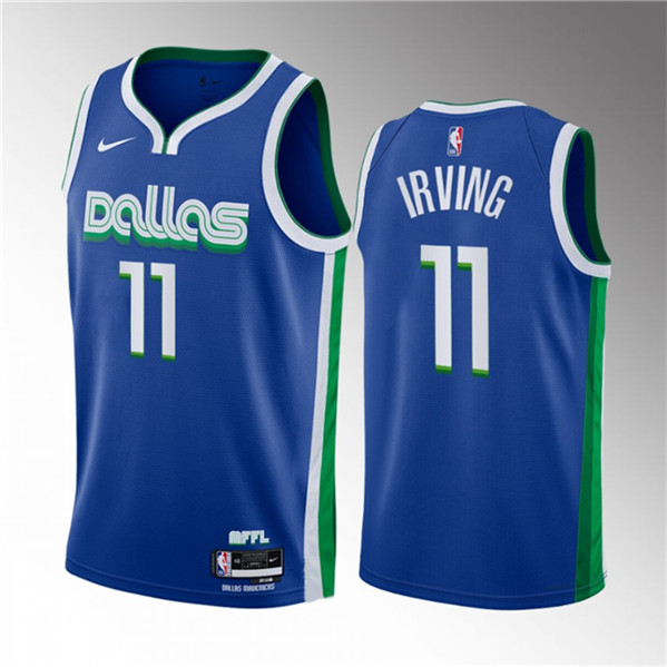 Men's Dallas Mavericks #11 Kyrie Irving Blue 2022-23 City Edition Stitched Basketball Jersey