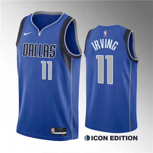 Men's Dallas Mavericks #11 Kyrie Irving Blue Icon Edition Stitched Basketball Jersey