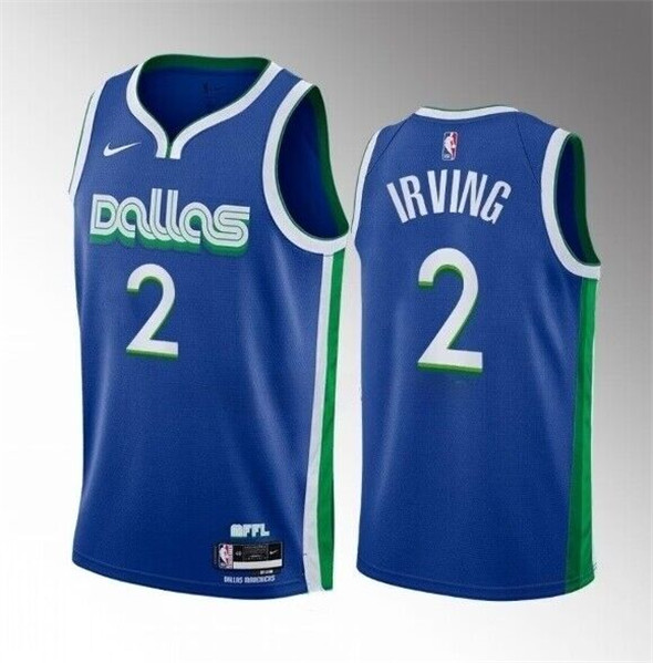 Men's Dallas Mavericks #2 Kyrie Irving Blue City Edition Stitched Basketball