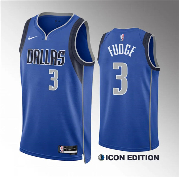 Men's Dallas Mavericks #3 Alex Fudge Blue Icon Edition Stitched Basketball Jersey