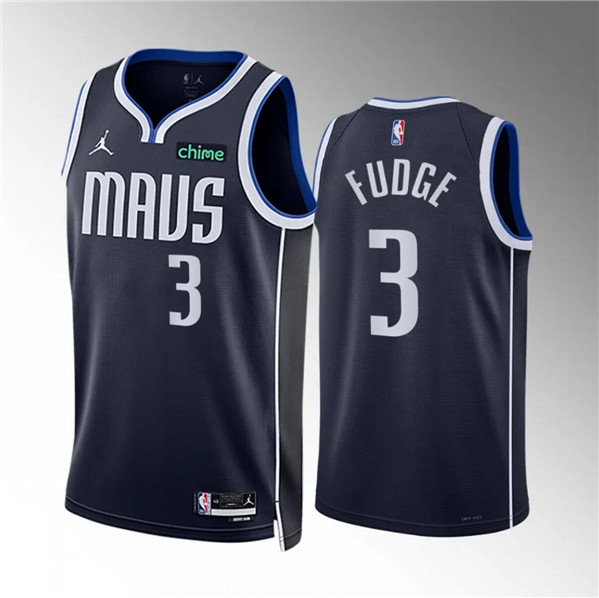 Men's Dallas Mavericks #3 Alex Fudge Navy Statement Edition Stitched Basketball Jersey