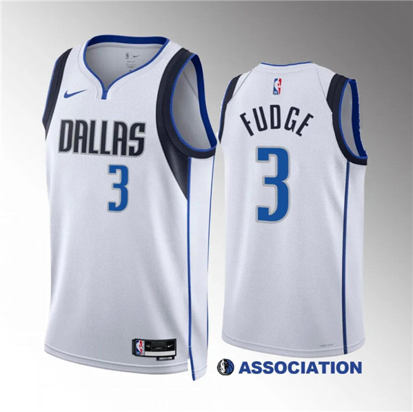 Men's Dallas Mavericks #3 Alex Fudge White Association Edition Stitched Basketball Jersey