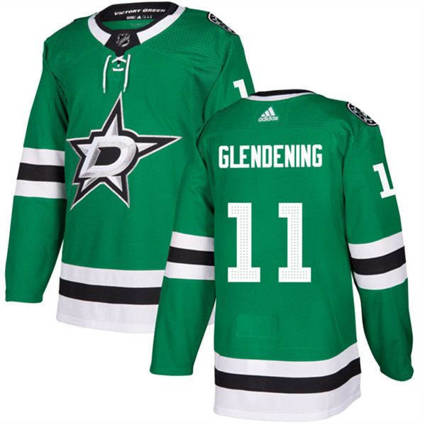 Men's Dallas Stars #11 Luke Glendening Green Stitched Jersey