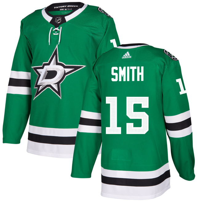 Men's Dallas Stars #15 Craig Smith Green Stitched Jersey