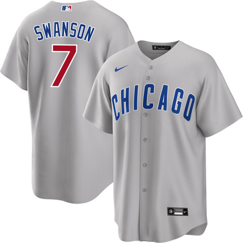 Men's Dansby Swanson Chicago Cubs #7 Road gray Jersey by NIKE?