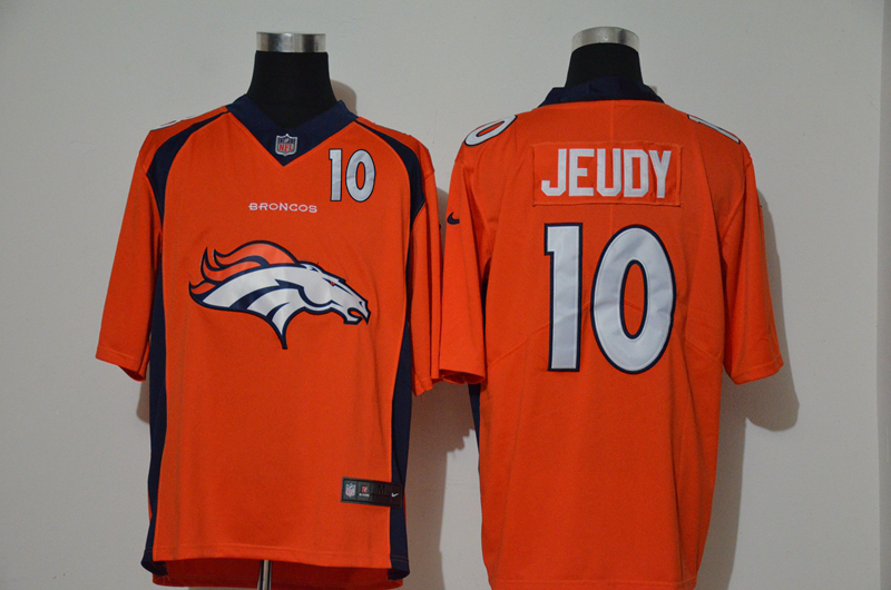 Men's Denver Broncos #10 Jerry Jeudy Orange 2020 Big Logo Number Vapor Untouchable Stitched NFL Nike Fashion Limited Jersey