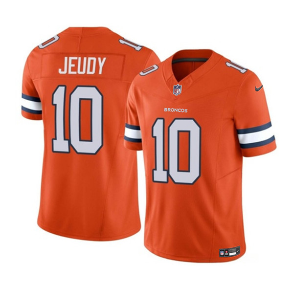 Men's Denver Broncos #10 Jerry Jeudy Orange 2023 F.U.S.E. Vapor Untouchable Football Stitched Jersey
