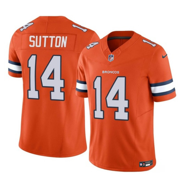 Men's Denver Broncos #14 Courtland Sutton Orange 2023 F.U.S.E. Vapor Untouchable Football Stitched Jersey