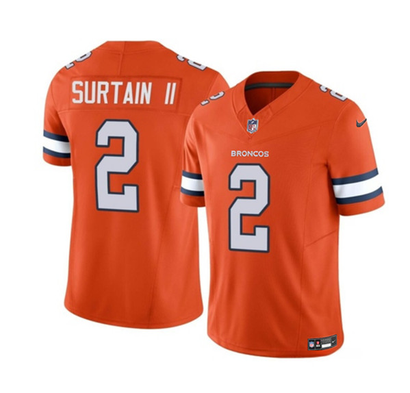 Men's Denver Broncos #2 Pat Surtain II Orange 2023 F.U.S.E. Vapor Untouchable Football Stitched Jersey