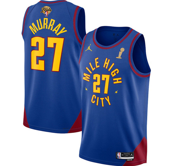 Men's Denver Nuggets #27 Jamal Murray Blue 2023 Finals Champions Statement Edition Stitched Basketball Jersey