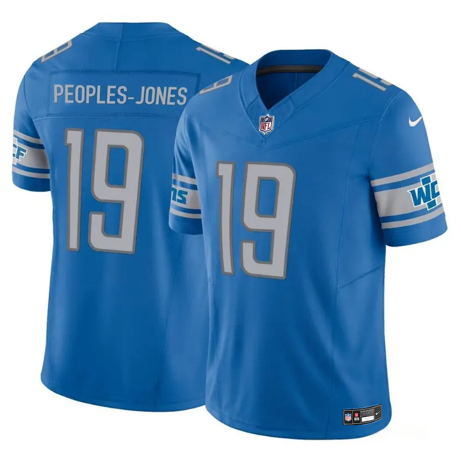 Men's Detroit Lions #19 Donovan Peoples-Jones Blue 2023 F.U.S.E. Vapor Untouchable Limited Football Stitched Jersey