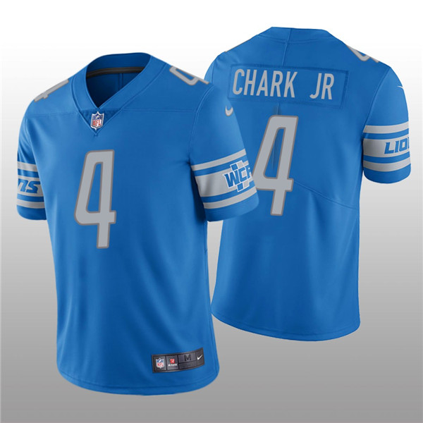 Men's Detroit Lions #4 DJ Chark Jr. Blue Vapor Untouchable Limited Stitched Jersey