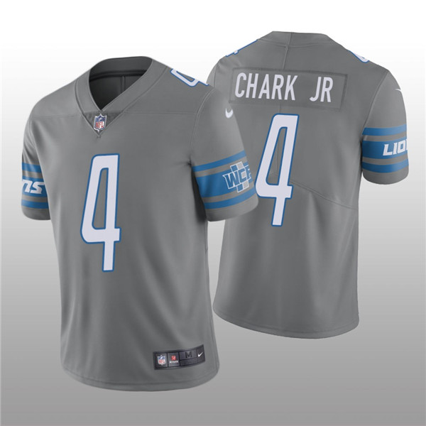 Men's Detroit Lions #4 DJ Chark Jr. Gray Vapor Untouchable Limited Stitched Jersey