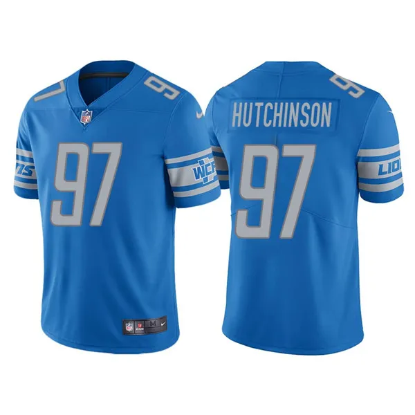 Men's Detroit Lions #97 Aidan Hutchinson Blue Vapor Untouchable Limited Stitched Jersey
