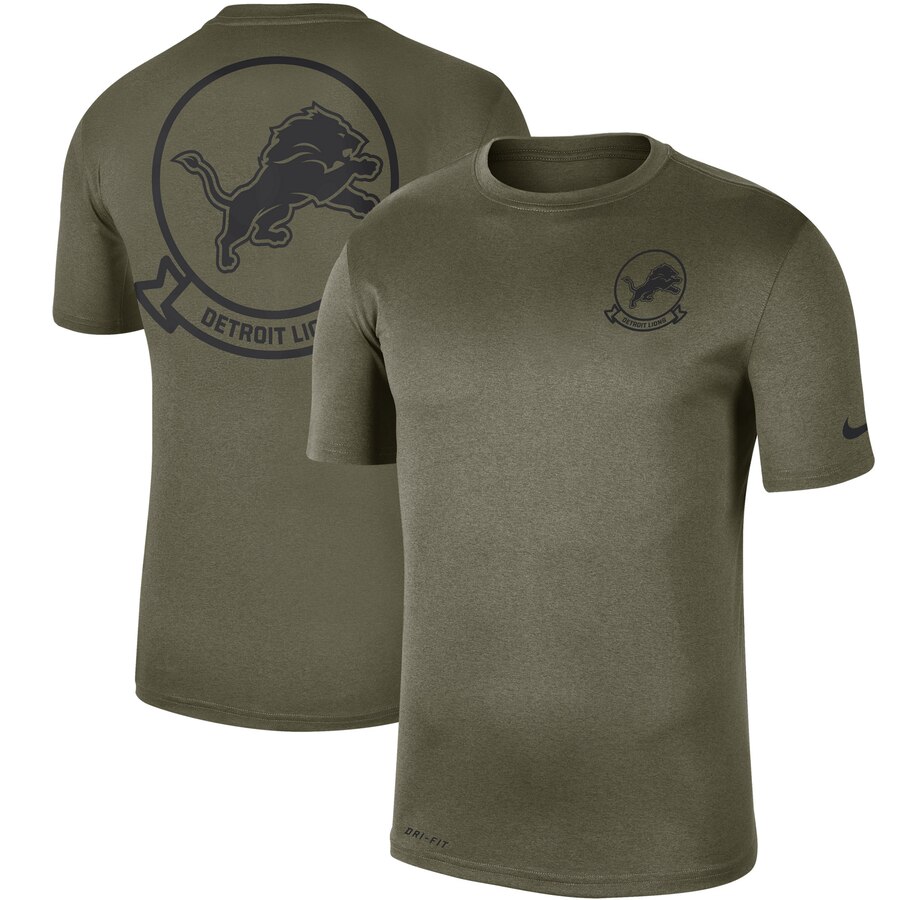 Men's Detroit Lions Nike Olive 2019 Salute to Service Sideline Seal Legend Performance T-Shirt