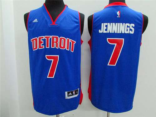 Men's Detroit Pistons #7 Brandon Jennings Revolution 30 Swingman 2014 New Blue Jersey