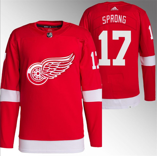 Men's Detroit Red Wings #17 Daniel Sprong Red Stitched Jersey