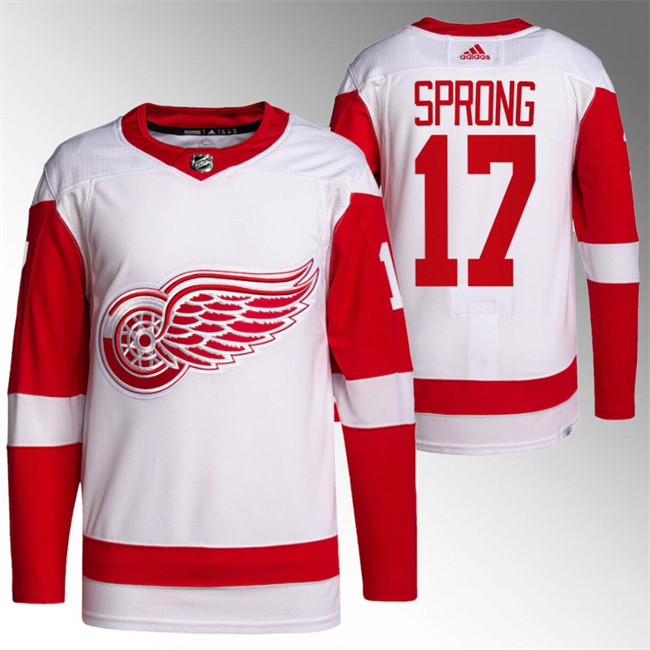Men's Detroit Red Wings #17 Daniel Sprong White Stitched Jersey