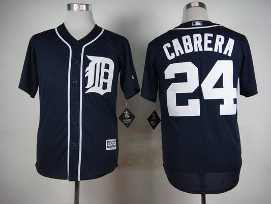 Men's Detroit Tigers #24 Miguel Cabrera 2015 Navy Blue Jersey