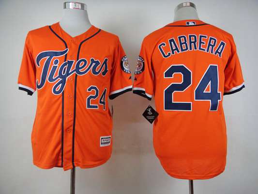 Men's Detroit Tigers #24 Miguel Cabrera 2015 Orange Jersey