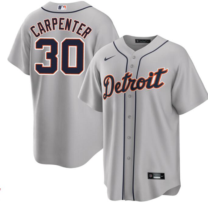 Men's Detroit Tigers #30 Kerry Carpenter Gray jerseys