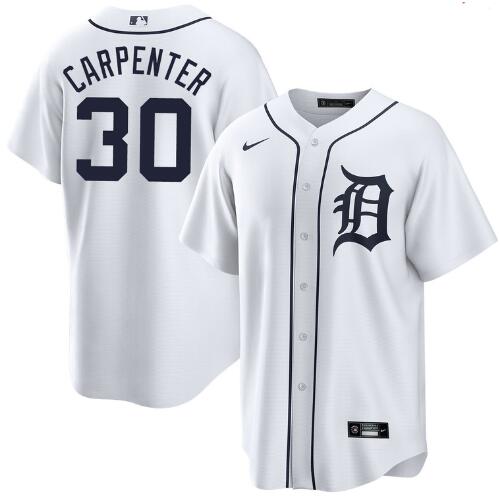 Men's Detroit Tigers #30 Kerry Carpenter White Cool base jerseys