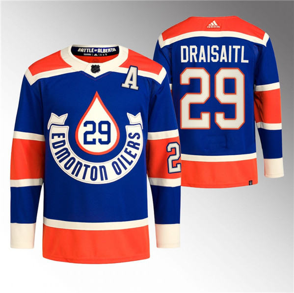 Men's Edmonton Oilers #29 Leon Draisaitl 2023 Royal Heritage Classic Primegreen Stitched Jersey