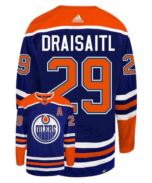Men's Edmonton Oilers #29 Leon Draisaitl With A Patch 2022 Adidas Home Primegreen Authentic NHL Hockey Jersey