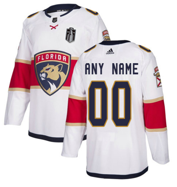 Men's Florida Panthers Active Player Custom White 2023 Stanley Cup Final Stitched Jersey