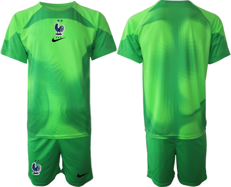 Men's France  Blank Green Soccer 2022 FIFA World Cup Suit Jerseys