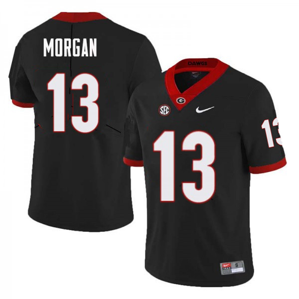 Men's Georgia Bulldogs  Marshall Morgan #13 Black Football NCAA Jersey