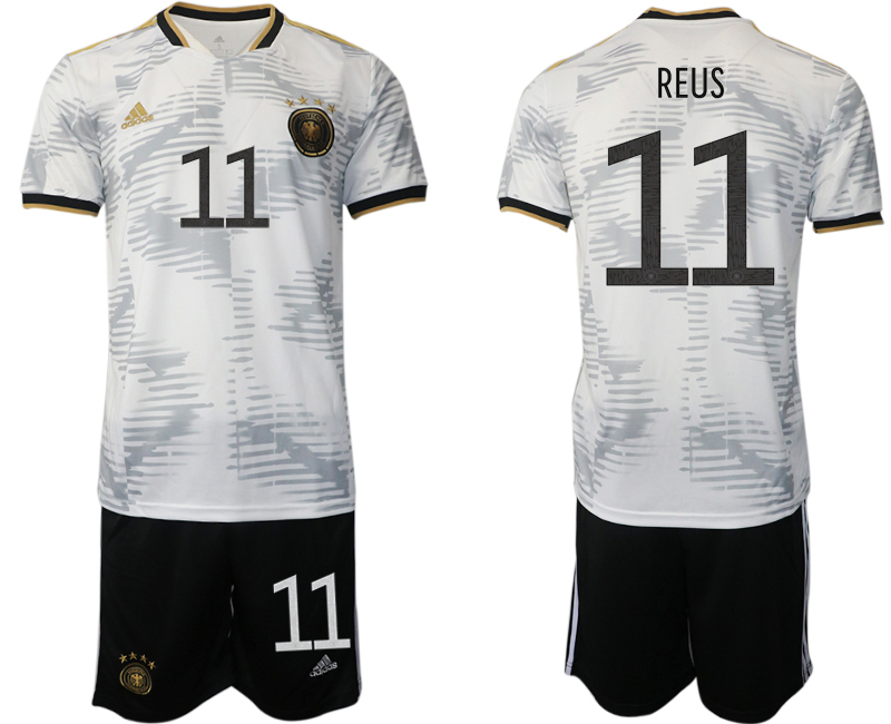 Men's Germany #11 Reus White Home Soccer 2022 FIFA World Cup Jerseys Suit