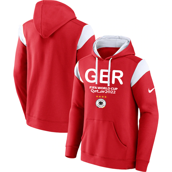 Men's Germany Red 2022 FIFA World Cup Soccer Hoodie