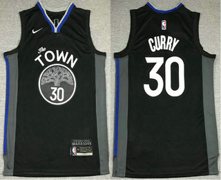 Men's Golden State Warriors #30 Stephen Curry Black 2021 Nike Swingman Stitched NBA Jersey