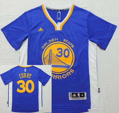 Men's Golden State Warriors #30 Stephen Curry Revolution 30 Swingman 2014 New Blue Short-Sleeved Jersey